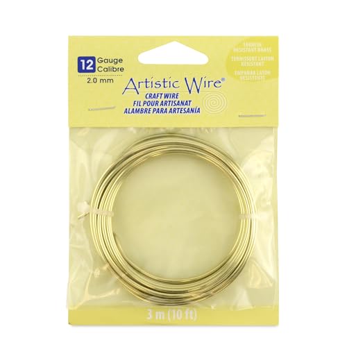 Artistic Wire 14 Gauge Tarnish-Resistant Brass Craft Wire – 10 ft