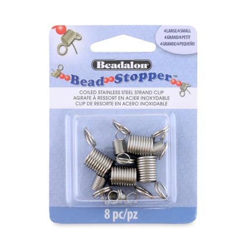Beadalon Bead Stoppers - 8 Piece Set (Small) - Bead Cord Holders for Jewellery Making (Copy) - Beadalon Bead Stoppers Combo – Metal