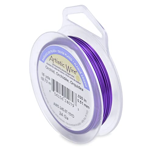 Artistic Wire 24 Gauge Silver Plated Copper Wire - Orchid