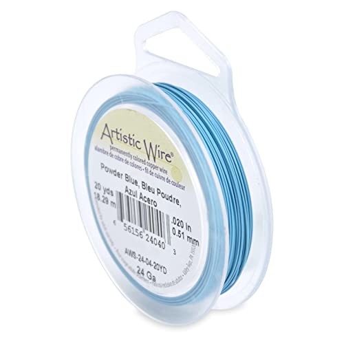 Artistic Wire 24 Gauge Tarnish Resistant Coloured Copper Wire - Powder Blue