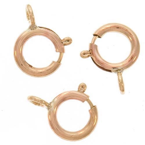 Jewellery Station Gold Filled 14K Spring Ring Clasps – Round 5.5mm – Pack of 8