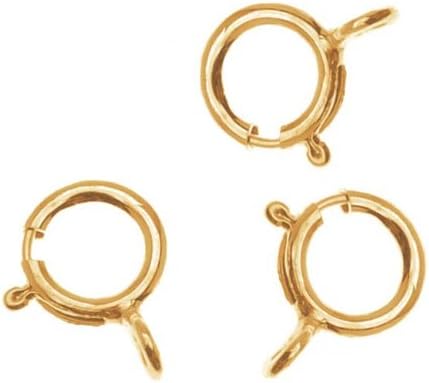Jewellery Station Gold Filled 14K Spring Ring Clasps with Open Ring – Round 5mm – Pack of 10