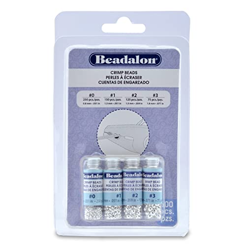 Beadalon 600-Piece Silver-Plated Crimp Bead Variety Pack – Jewellery Making Findings