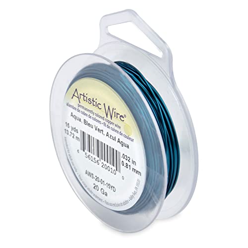 Artistic Wire 20 Gauge Tarnish Resistant Coloured Copper Wire - Aqua