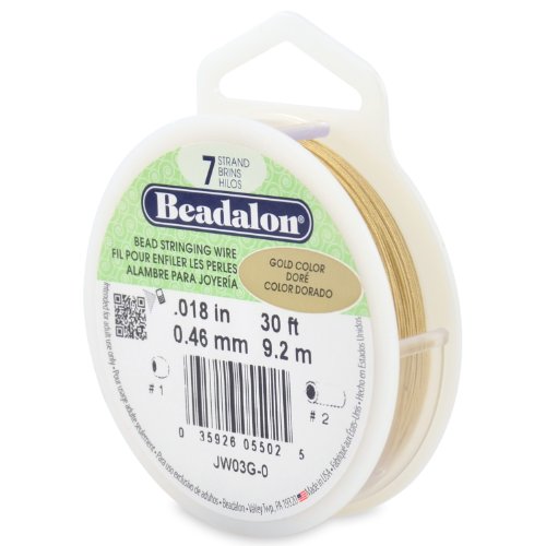 Beadalon 7-Strand Bead Stringing Wire – 9.2m Spool - 0.61mm (0.024") / Bright / 9.2m