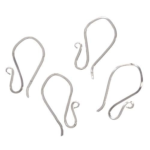 Sterling silver square wire earring hooks, detail