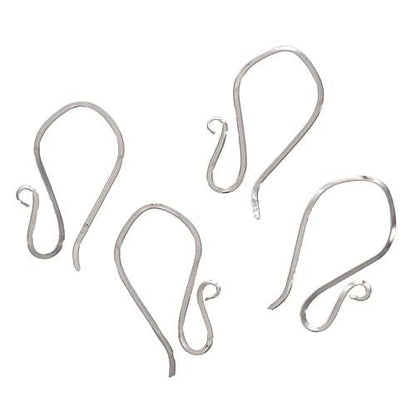 Sterling silver square wire earring hooks, detail