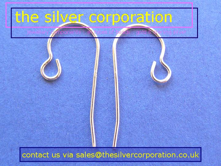 Sterling silver french fish hook ear wires, 22 gauge