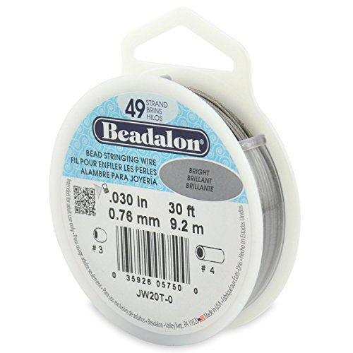 Beadalon Beading Wire 49 Strand 0.76mm (.030in) - Bright - 9.2m (30ft)