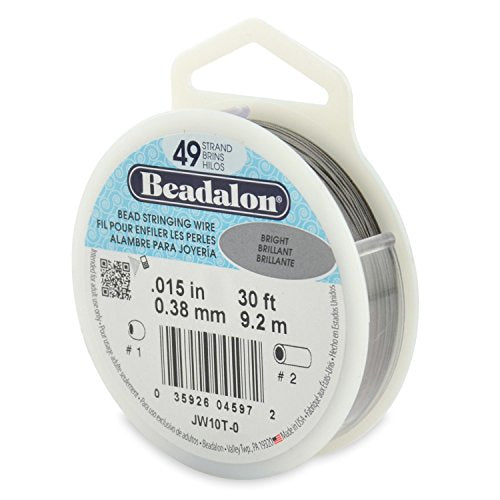 Beadalon 7-Strand Beading Wire 0.38mm (0.015") – Bright or Satin Silver