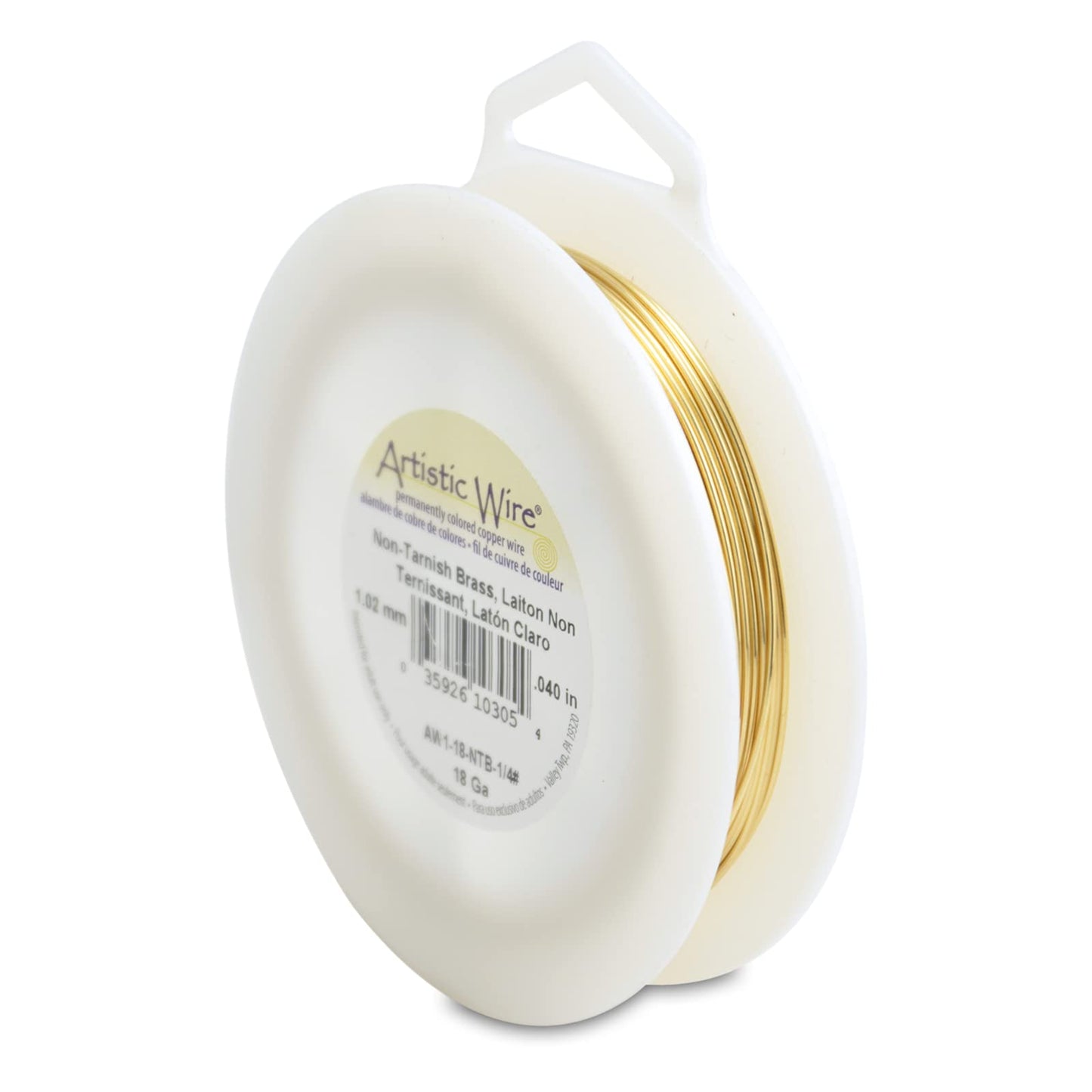 Artistic Wire 18 Gauge Tarnish-Resistant Brass Craft Wire – 9.1 m