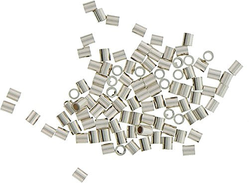 Jewellery Station Sterling Silver Tube Crimp, 1.5mm X 2mm- Pk/100 - BDS-112.06