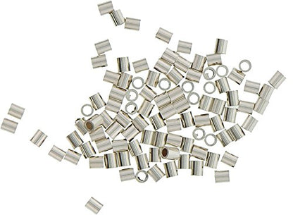 Jewellery Station Sterling Silver Tube Crimp, 1.5mm X 2mm- Pk/100 - BDS-112.06
