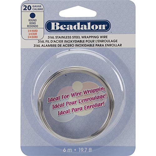 Beadalon 316L Stainless Steel Wrapping Wire (Round) – 20 Gauge – 6m / 19.7ft