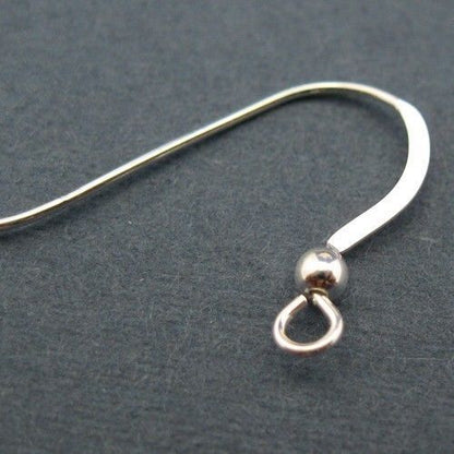 Jewellery Station Pack of 10 Sterling Silver Earring Finding-Flat Fish Hook with Ball (Findings)