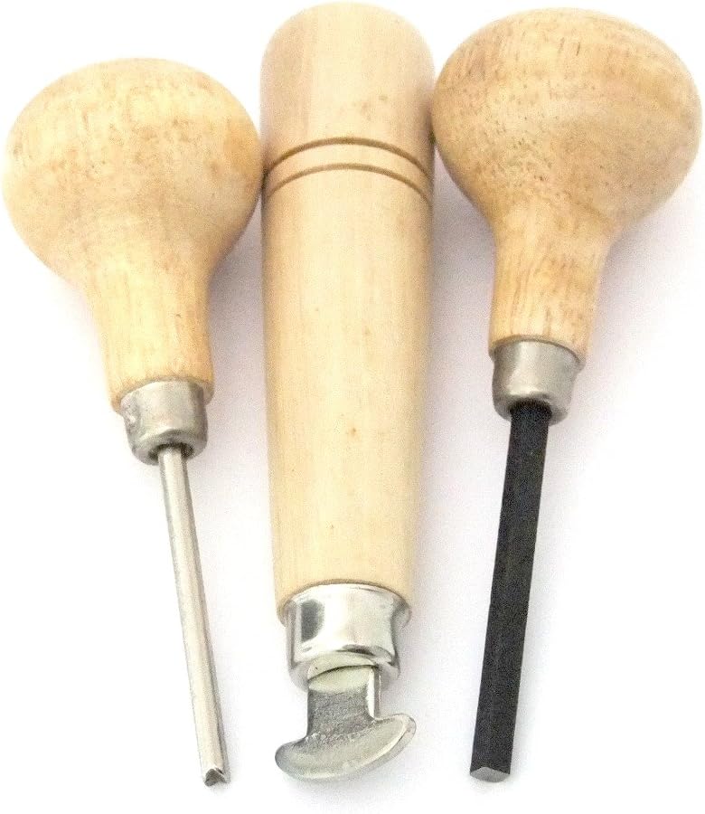 Beadsmith Wooden Pusher & Bezel Roller Set – 3-Piece Jewellery Setting Tools