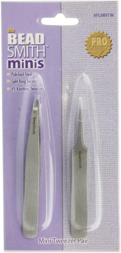Beadsmith Split Ring & Knotting Mini Tweezer Set