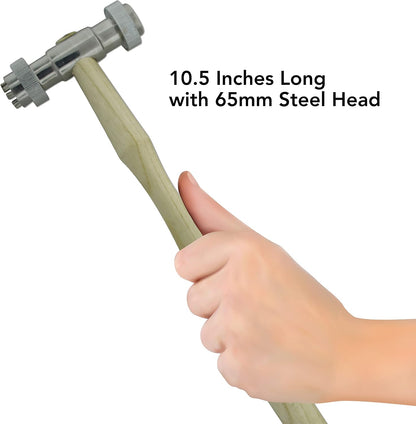 Beadsmith Interchangeable Texture Hammer Set – 10.5″ Jewellery Metalworking Tool (13 Faces)