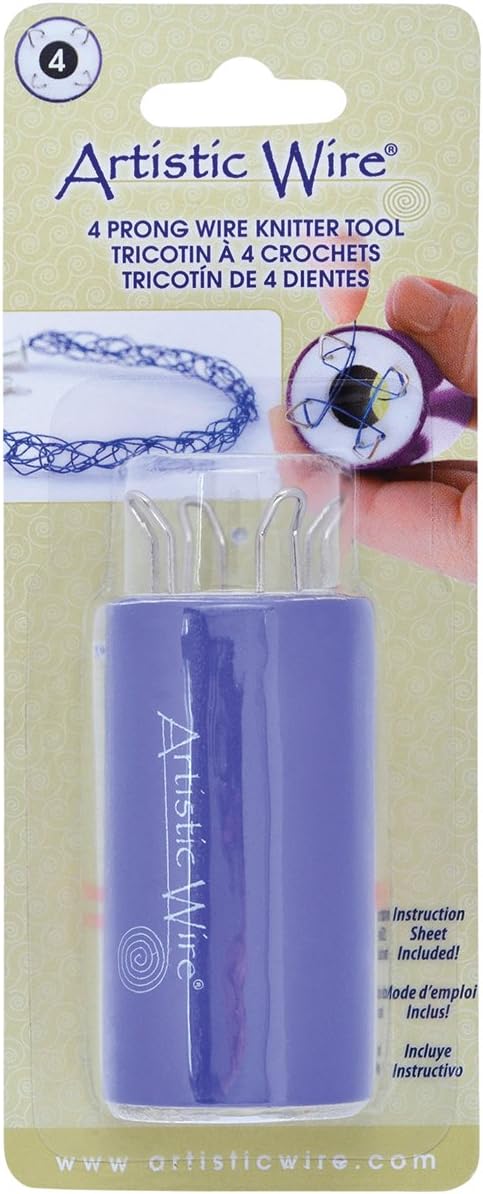 Artistic Wire Knitter Tool-6 Prong, Stainless Steel, Blue