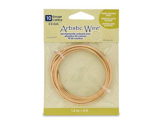 Beadalon Artistic Wire 10 Gauge Tarnish Resistant Brass 2.5mm X 1.5m