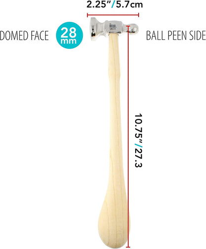 The Beadsmith Ball Pein & Domed Face Hammer – 14mm / 28mm – Jewellery Metalworking Tool
