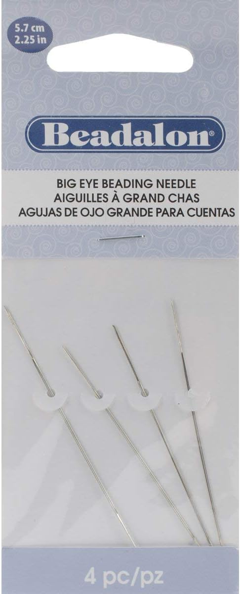 Beadalon Big Eye Beading Needles – 2.25", Pack of 4