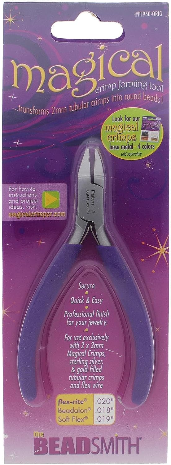 Beadsmith Magical Crimping Pliers – 2 mm Crimp Tube Tool for Jewellery Making