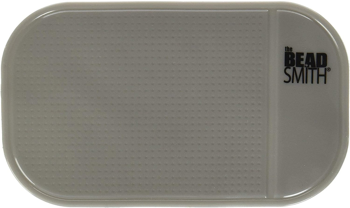Beadsmith Sticky Bead Mat – Small Grey Anti-Slip Work Surface (14 × 8cm)