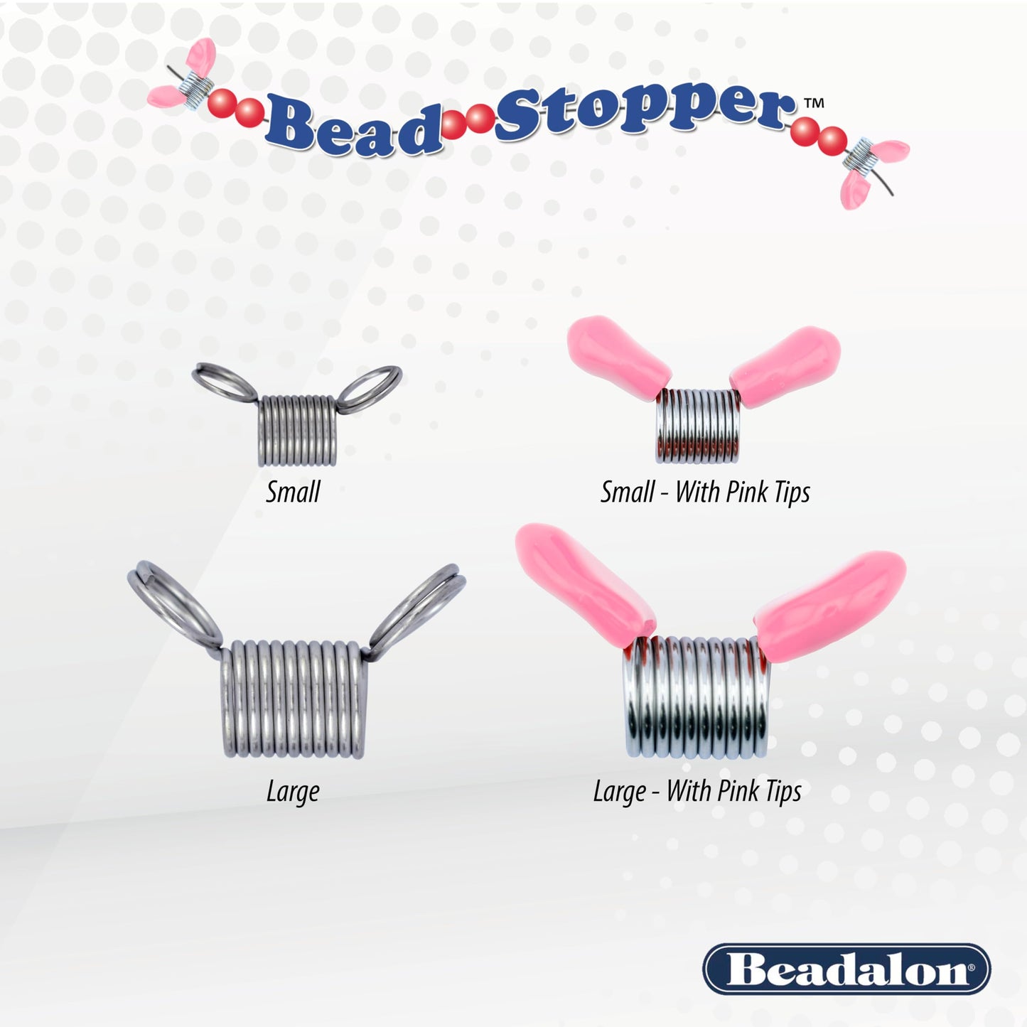 Beadalon Bead Stopper Pink Tips Combo Pack 4 pc's for jewellery making