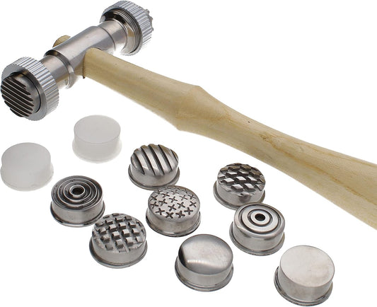 Beadsmith Interchangeable Texture Hammer Set – 10.5″ Jewellery Metalworking Tool (13 Faces)