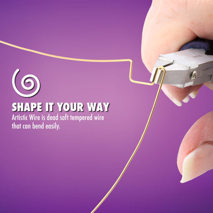 Artistic Wire 12 Gauge Tarnish Resistant Brass Craft Jewelry Wrapping Wire, Gold Color, 10 ft