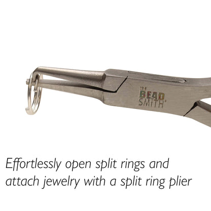 The Beadsmith Split Ring Pliers - Easily Opens Split Rings to Attach Findings, 5 Inches (127 mm), w/Double Leaf Springs, Use with Any Size