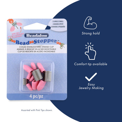 Beadalon Bead Stopper Pink Tips Combo Pack 4 pc's for jewellery making