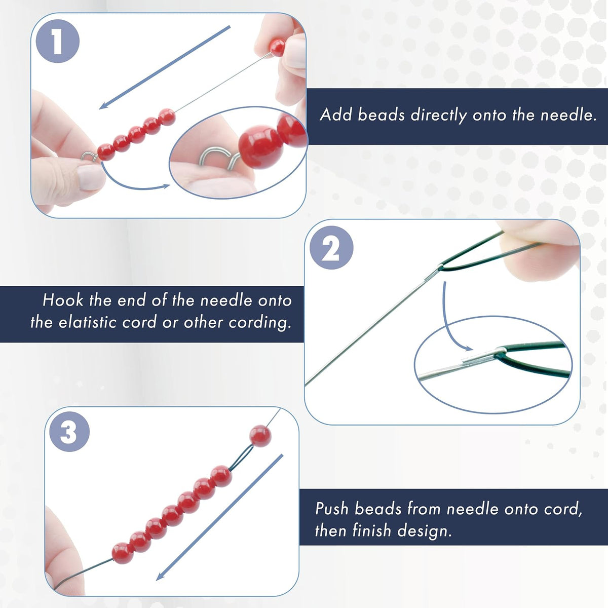 Beadalon Elastic Cord Needle – Choose 8" or 10.75" (Stretch Bracelet Beading Needle)