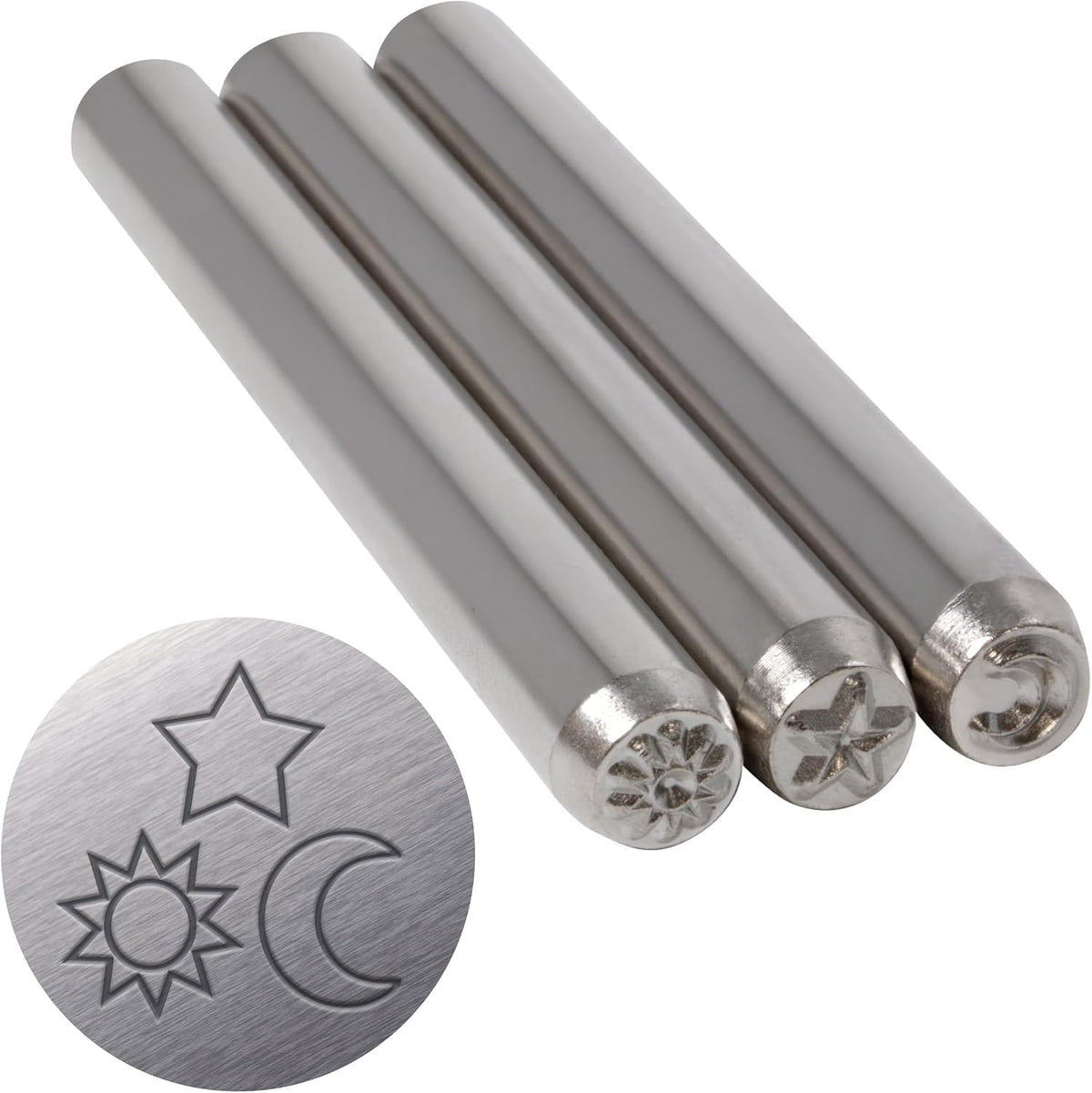 Beadsmith 3-Piece 5 mm Celestial Metal Stamping Punch Set – Jewellery Design Stamps