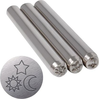 Beadsmith 3-Piece 5 mm Celestial Metal Stamping Punch Set – Jewellery Design Stamps