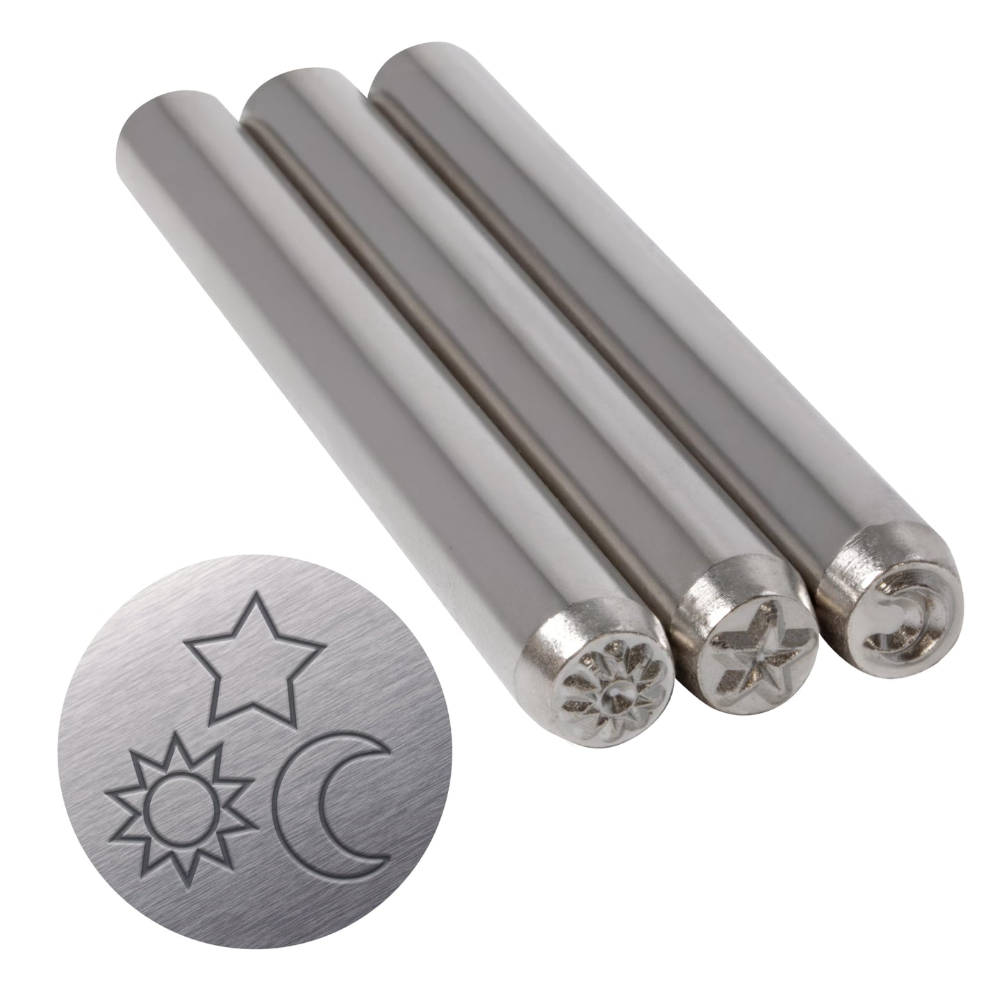 Beadsmith 3-Piece 5 mm Celestial Metal Stamping Punch Set – Jewellery Design Stamps for jewellery making