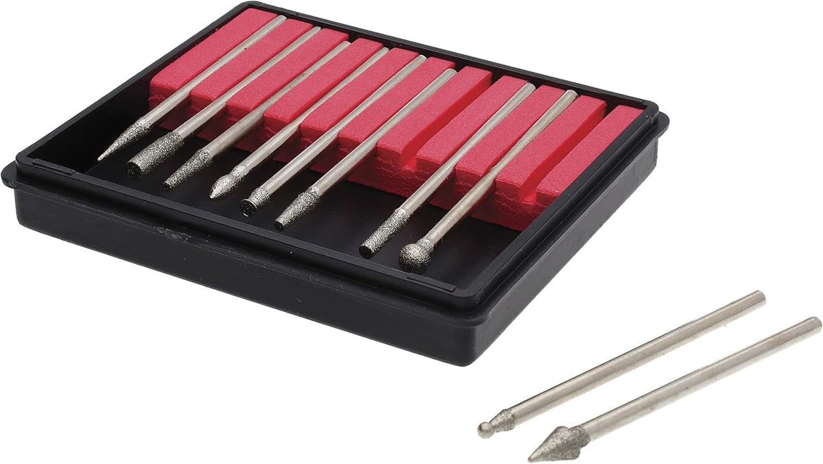 Beadsmith BUR10 10-Piece Diamond 150 Grit Tip Drill Bits for Engraving, 2.35mm