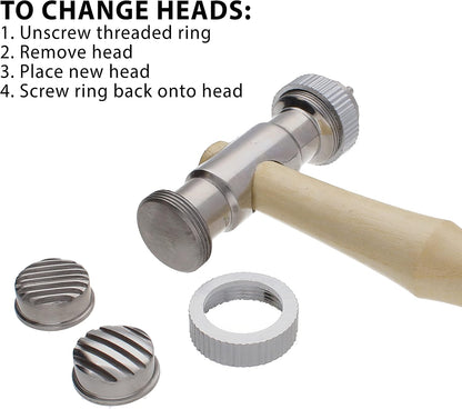 Beadsmith Interchangeable Texture Hammer Set – 10.5″ Jewellery Metalworking Tool (13 Faces)