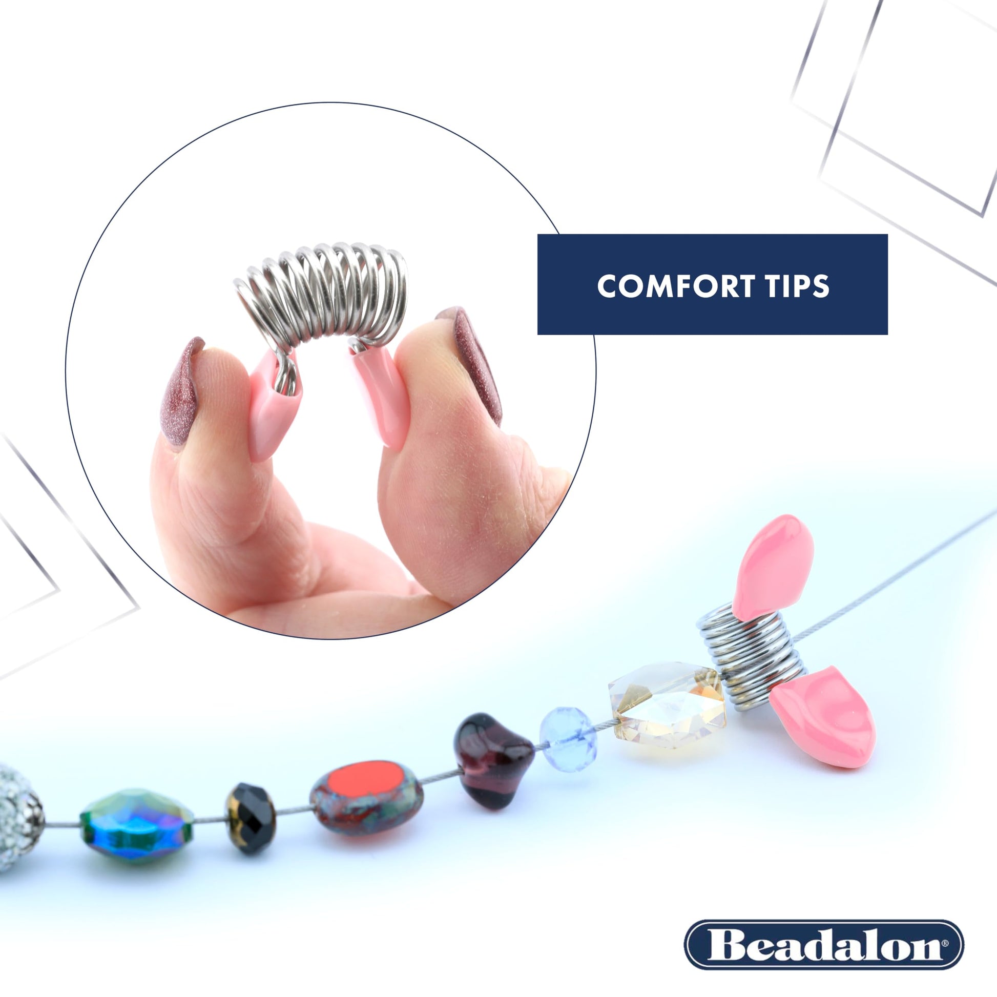 Beadalon Bead Stopper Pink Tips Combo Pack 4 pc's for jewellery making