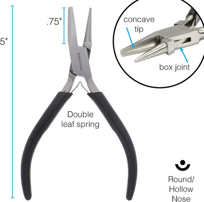 Beadsmith Concave (Hollow)/Round Nose Piers – Wire Looping and Wire Bending Pliers