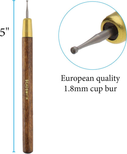 Beadsmith Round Your Wire Tool with 1.8 mm Cup Bur – 5″ Wire Shaping & Finishing Tool