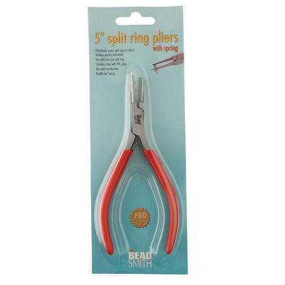 The Beadsmith Split Ring Pliers - Easily Opens Split Rings to Attach Findings, 5 Inches (127 mm), w/Double Leaf Springs, Use with Any Size