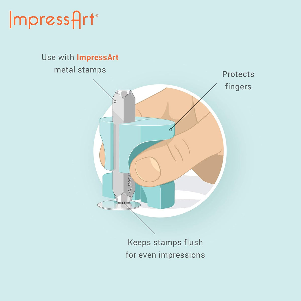 ImpressArt Simple Strike Metal Stamping Jig, Easy-Grip Stamp Holder