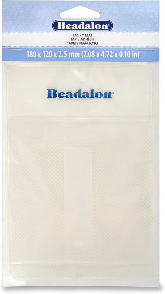 Beadalon Tacky Bead Mat – Clear Non-Slip Craft Organiser, 9.5" × 6"