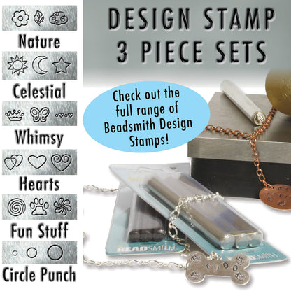 Beadsmith 3-Piece 5 mm Celestial Metal Stamping Punch Set – Jewellery Design Stamps for jewellery making