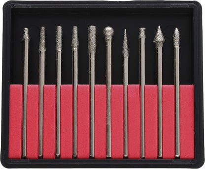 Beadsmith BUR10 10-Piece Diamond 150 Grit Tip Drill Bits for Engraving, 2.35mm