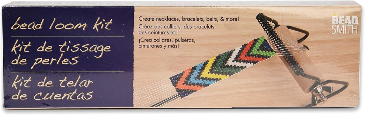 Beadsmith Metal Bead Loom Kit - Complete Set with Beads, Needles, & Patterns - 12.5"