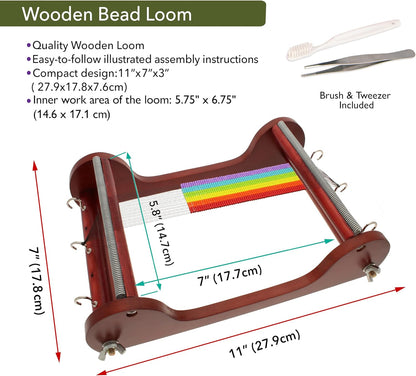 Beadsmith Wooden Bead Loom – 11″ x 7″ x 3″ Jewellery & Bead Weaving Tool