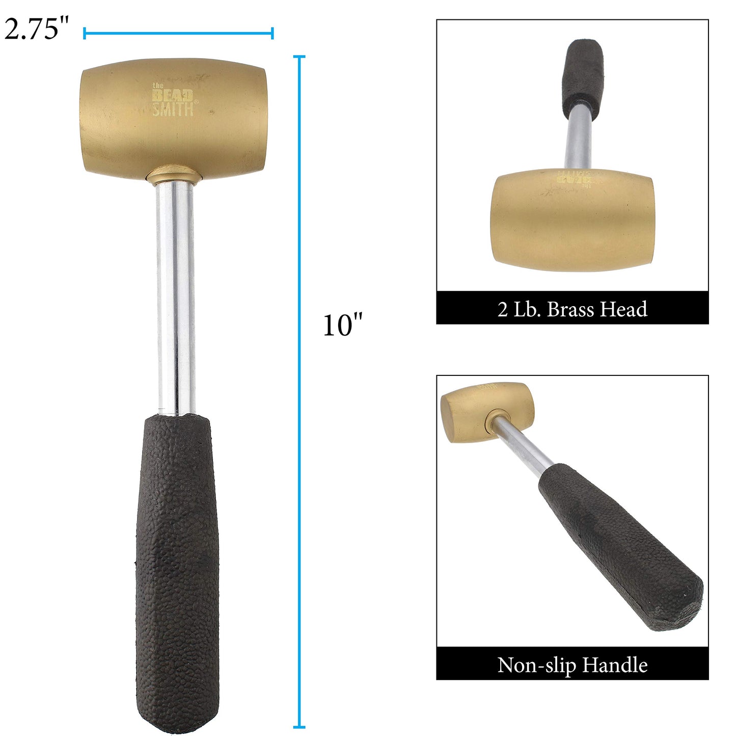 Economy Brass Head Mallet, 2 Lb 2 5/8 X 1 1/4 Inch - HAM18 by Beadsmith for jewellery making